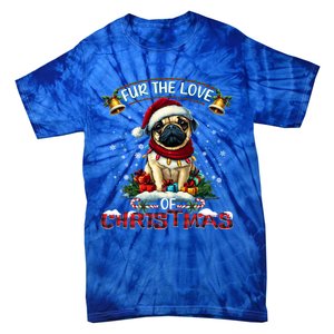 Pug Christmas Tree Lights Decorations Dog Lover Xmas Funny Gift Tie-Dye T-Shirt