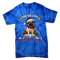 Pug Christmas Tree Lights Decorations Dog Lover Xmas Funny Gift Tie-Dye T-Shirt