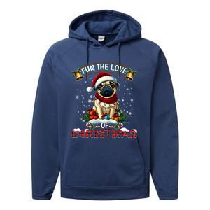 Pug Christmas Tree Lights Decorations Dog Lover Xmas Funny Gift Performance Fleece Hoodie