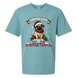 Pug Christmas Tree Lights Decorations Dog Lover Xmas Funny Gift Sueded Cloud Jersey T-Shirt