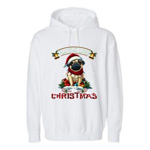 Pug Christmas Tree Lights Decorations Dog Lover Xmas Funny Gift Garment-Dyed Fleece Hoodie