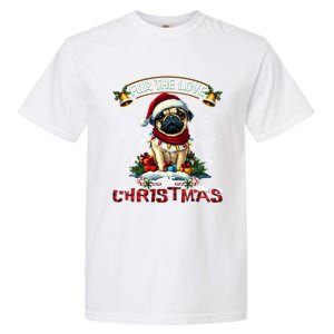 Pug Christmas Tree Lights Decorations Dog Lover Xmas Funny Gift Garment-Dyed Heavyweight T-Shirt