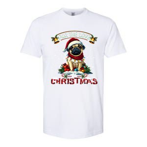 Pug Christmas Tree Lights Decorations Dog Lover Xmas Funny Gift Softstyle CVC T-Shirt