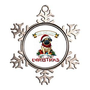 Pug Christmas Tree Lights Decorations Dog Lover Xmas Funny Gift Metallic Star Ornament