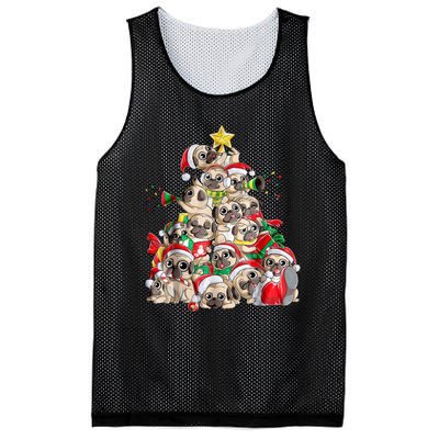 Pugmas Christmas Tree Mesh Reversible Basketball Jersey Tank