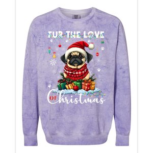 Pug Christmas Tree Lights Decorations Dog Lover Xmas Funny Gift Cool Gift Colorblast Crewneck Sweatshirt