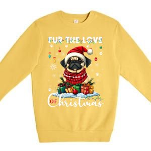 Pug Christmas Tree Lights Decorations Dog Lover Xmas Funny Gift Cool Gift Premium Crewneck Sweatshirt