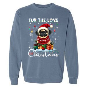 Pug Christmas Tree Lights Decorations Dog Lover Xmas Funny Gift Cool Gift Garment-Dyed Sweatshirt