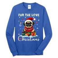 Pug Christmas Tree Lights Decorations Dog Lover Xmas Funny Gift Cool Gift Tall Long Sleeve T-Shirt