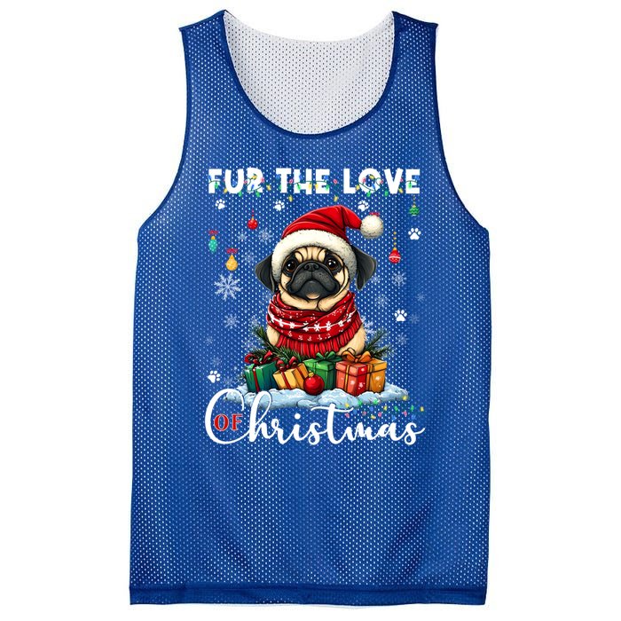 Pug Christmas Tree Lights Decorations Dog Lover Xmas Funny Gift Cool Gift Mesh Reversible Basketball Jersey Tank