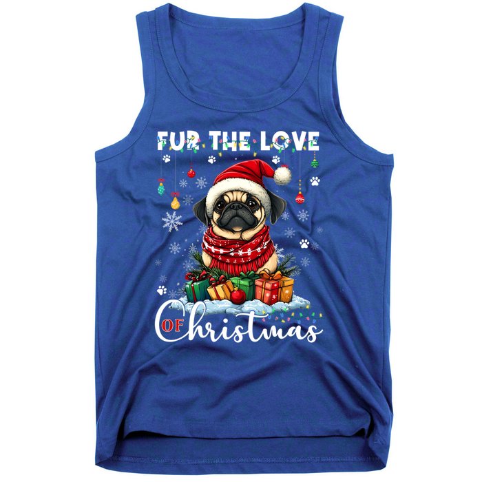 Pug Christmas Tree Lights Decorations Dog Lover Xmas Funny Gift Cool Gift Tank Top