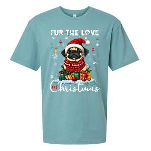 Pug Christmas Tree Lights Decorations Dog Lover Xmas Funny Gift Cool Gift Sueded Cloud Jersey T-Shirt