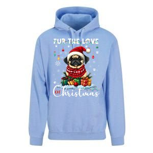 Pug Christmas Tree Lights Decorations Dog Lover Xmas Funny Gift Cool Gift Unisex Surf Hoodie