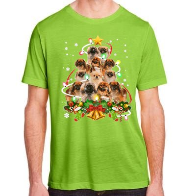 Pekingeses Christmas Tree X Mas Lights Santa Pekingese Adult ChromaSoft Performance T-Shirt