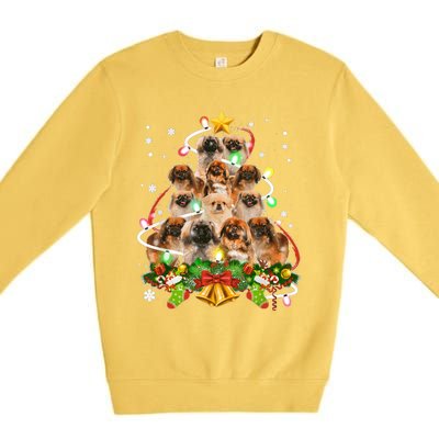 Pekingeses Christmas Tree X Mas Lights Santa Pekingese Premium Crewneck Sweatshirt