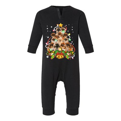 Pekingeses Christmas Tree X Mas Lights Santa Pekingese Infant Fleece One Piece