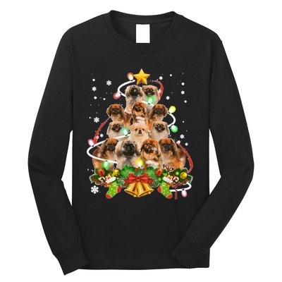 Pekingeses Christmas Tree X Mas Lights Santa Pekingese Long Sleeve Shirt