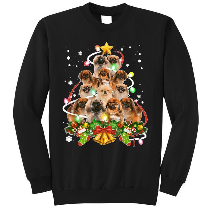 Pekingeses Christmas Tree X Mas Lights Santa Pekingese Sweatshirt