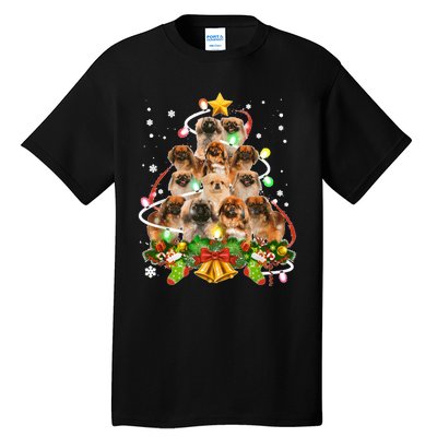 Pekingeses Christmas Tree X Mas Lights Santa Pekingese Tall T-Shirt