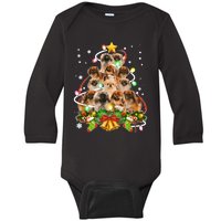 Pekingeses Christmas Tree X Mas Lights Santa Pekingese Baby Long Sleeve Bodysuit