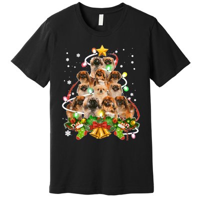 Pekingeses Christmas Tree X Mas Lights Santa Pekingese Premium T-Shirt