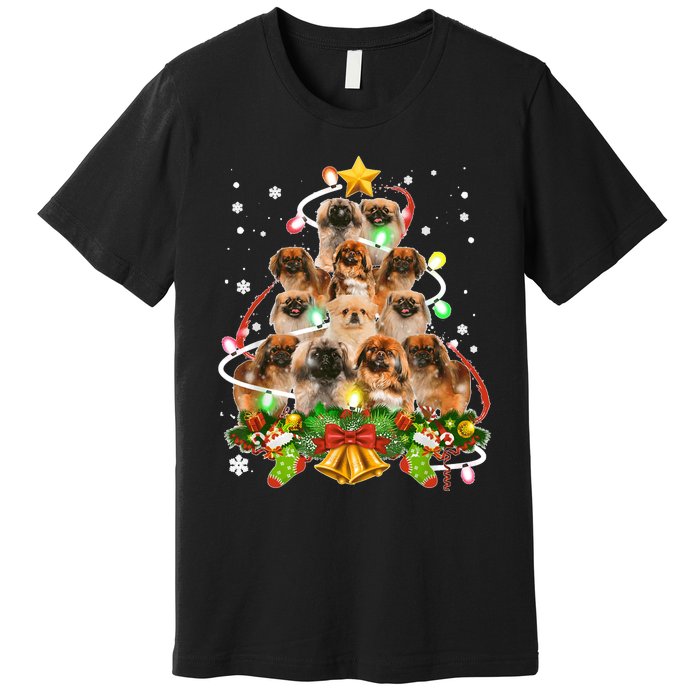 Pekingeses Christmas Tree X Mas Lights Santa Pekingese Premium T-Shirt