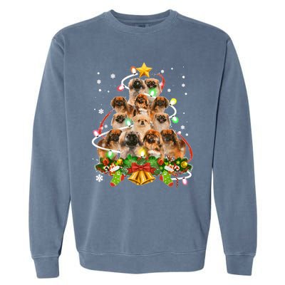 Pekingeses Christmas Tree X Mas Lights Santa Pekingese Garment-Dyed Sweatshirt