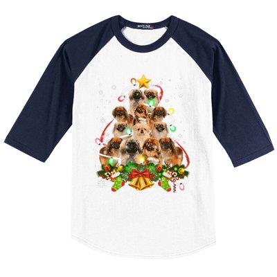 Pekingeses Christmas Tree X Mas Lights Santa Pekingese Baseball Sleeve Shirt