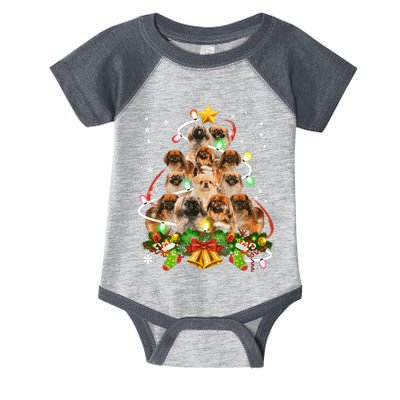 Pekingeses Christmas Tree X Mas Lights Santa Pekingese Infant Baby Jersey Bodysuit