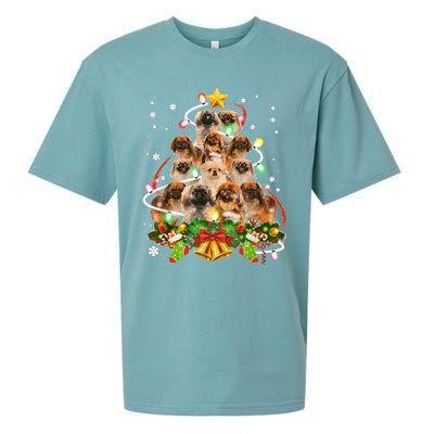 Pekingeses Christmas Tree X Mas Lights Santa Pekingese Sueded Cloud Jersey T-Shirt