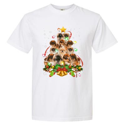 Pekingeses Christmas Tree X Mas Lights Santa Pekingese Garment-Dyed Heavyweight T-Shirt