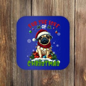 Pug Christmas Tree Lights Decorations Dog Lover Xmas Funny Gift Coaster