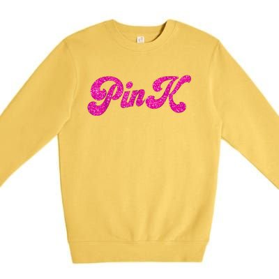 Pink Color Text For Summer Premium Crewneck Sweatshirt