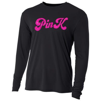 Pink Color Text For Summer Cooling Performance Long Sleeve Crew