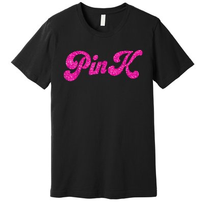 Pink Color Text For Summer Premium T-Shirt