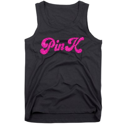 Pink Color Text For Summer Tank Top