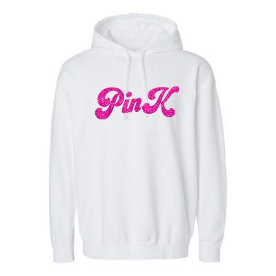 Pink Color Text For Summer Garment-Dyed Fleece Hoodie