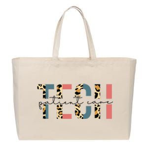 Patient Care Tech Leopard Patient Care Technician PCT Cotton Canvas Jumbo Tote