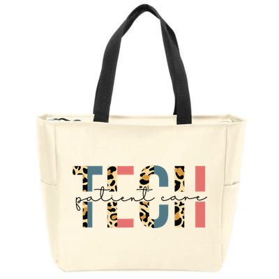 Patient Care Tech Leopard Patient Care Technician PCT Zip Tote Bag