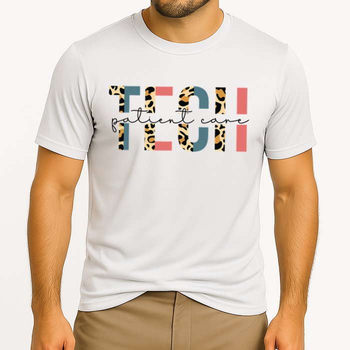 Patient Care Tech Leopard Patient Care Technician PCT Cooling Performance Crew T-Shirt
