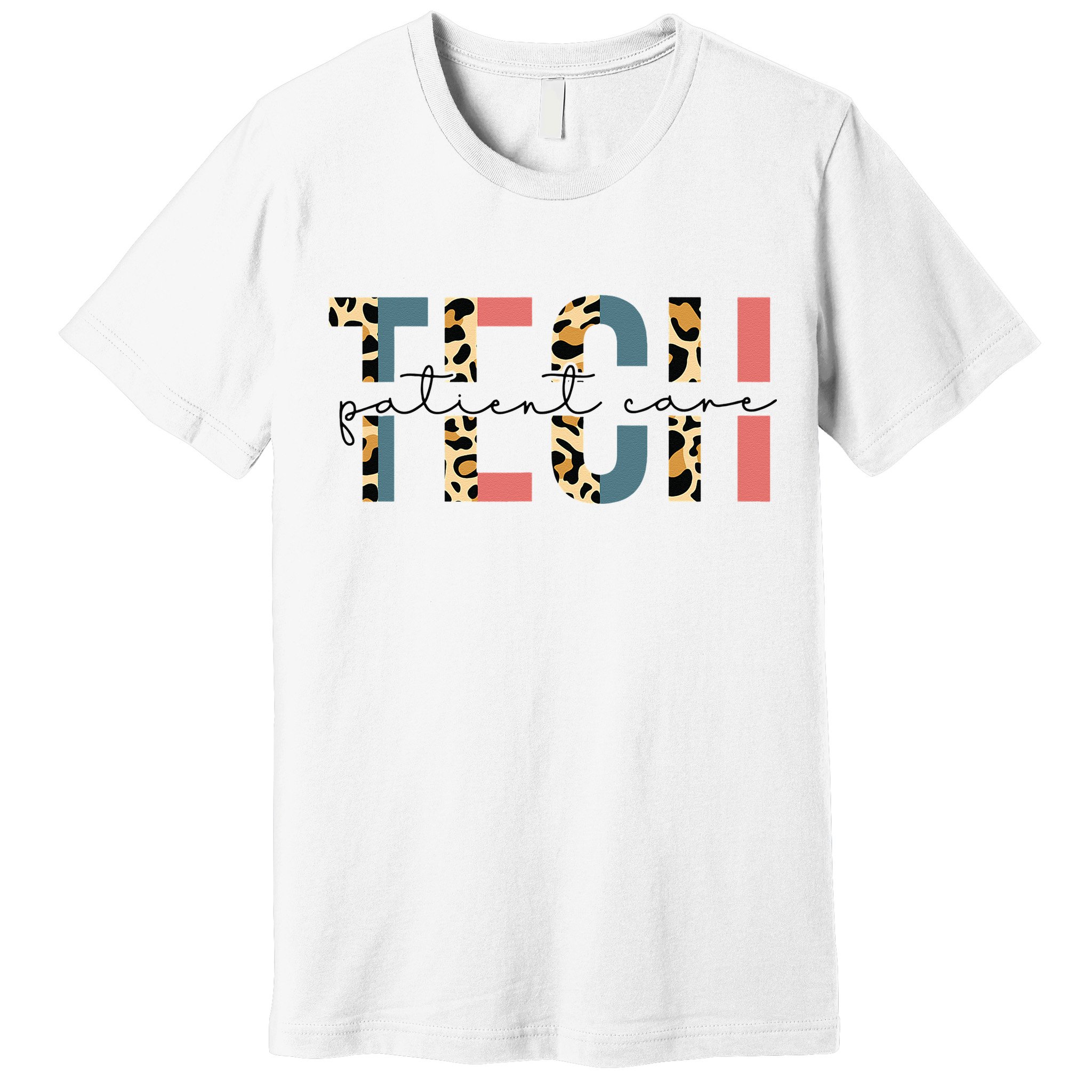 Patient Care Tech Leopard Patient Care Technician PCT Premium T-Shirt