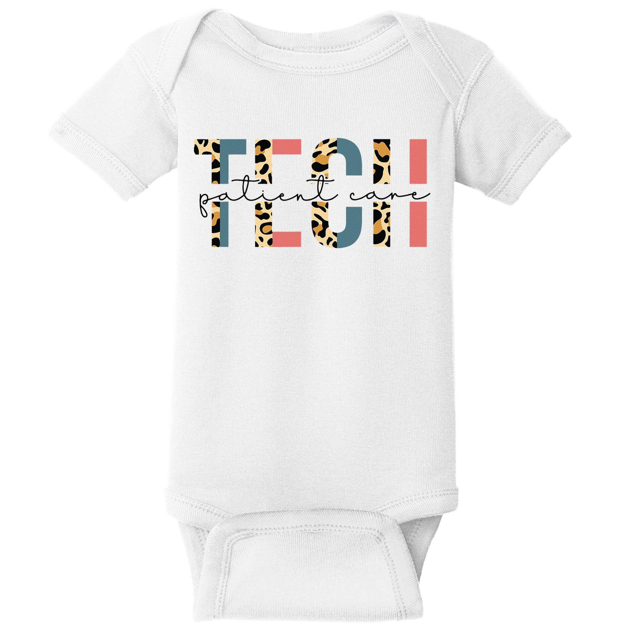 Patient Care Tech Leopard Patient Care Technician PCT Baby Bodysuit