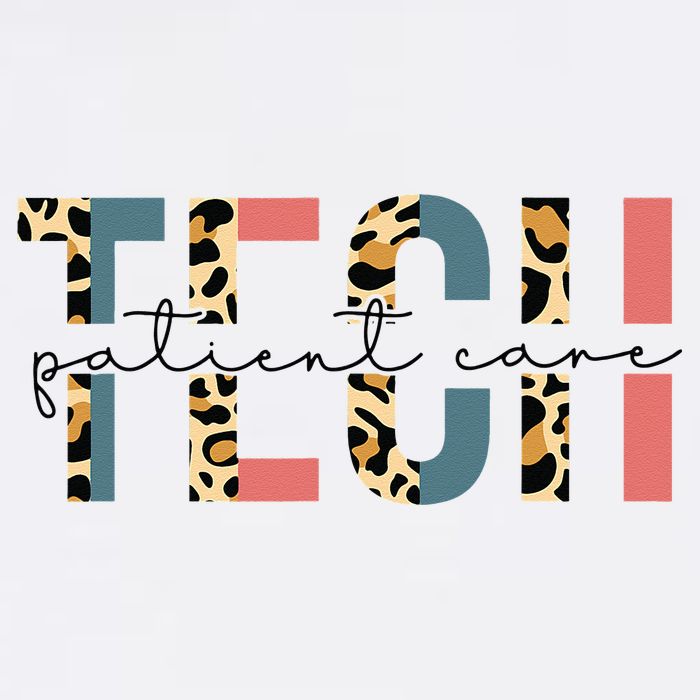 Patient Care Tech Leopard Patient Care Technician PCT Women's V-Neck T-Shirt