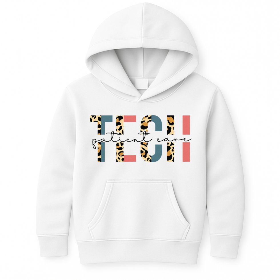 Patient Care Tech Leopard Patient Care Technician PCT Kids Hoodie