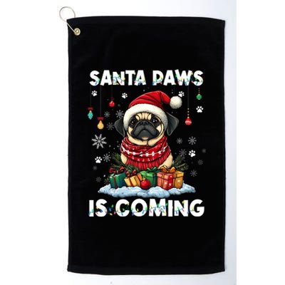 Pug Christmas Tree Lights Decorations Dog Lover Xmas Funny Gift Great Gift Platinum Collection Golf Towel