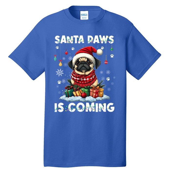 Pug Christmas Tree Lights Decorations Dog Lover Xmas Funny Gift Great Gift Tall T-Shirt