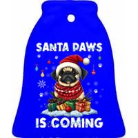 Pug Christmas Tree Lights Decorations Dog Lover Xmas Funny Gift Great Gift Ceramic Bell Ornament