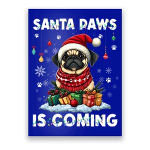 Pug Christmas Tree Lights Decorations Dog Lover Xmas Funny Gift Great Gift Poster