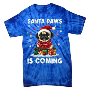 Pug Christmas Tree Lights Decorations Dog Lover Xmas Funny Gift Great Gift Tie-Dye T-Shirt