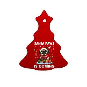 Pug Christmas Tree Lights Decorations Dog Lover Xmas Funny Gift Great Gift Ceramic Tree Ornament